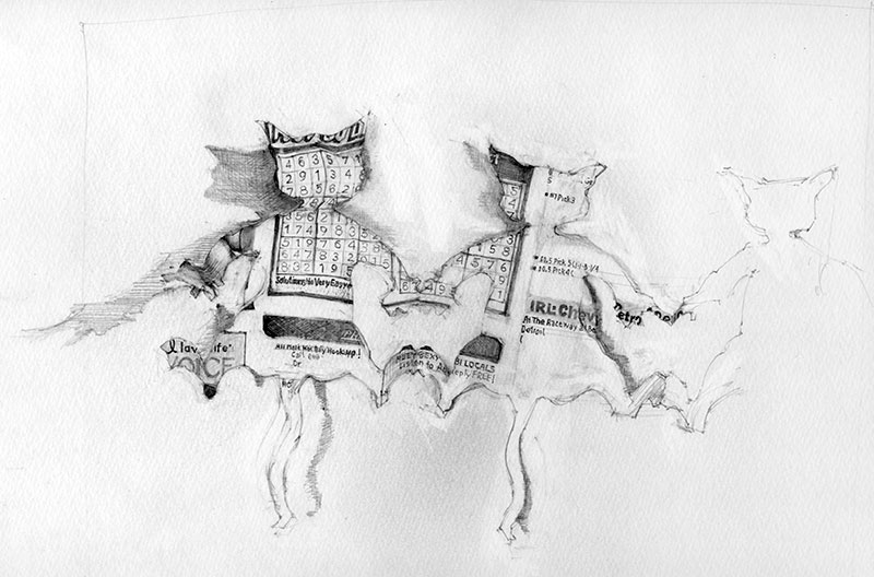 paper cats drawing